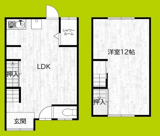 瓜破2丁目貸家の物件間取画像